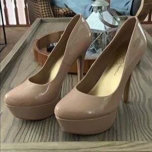 Jessica Simpson Nude Platform Heels